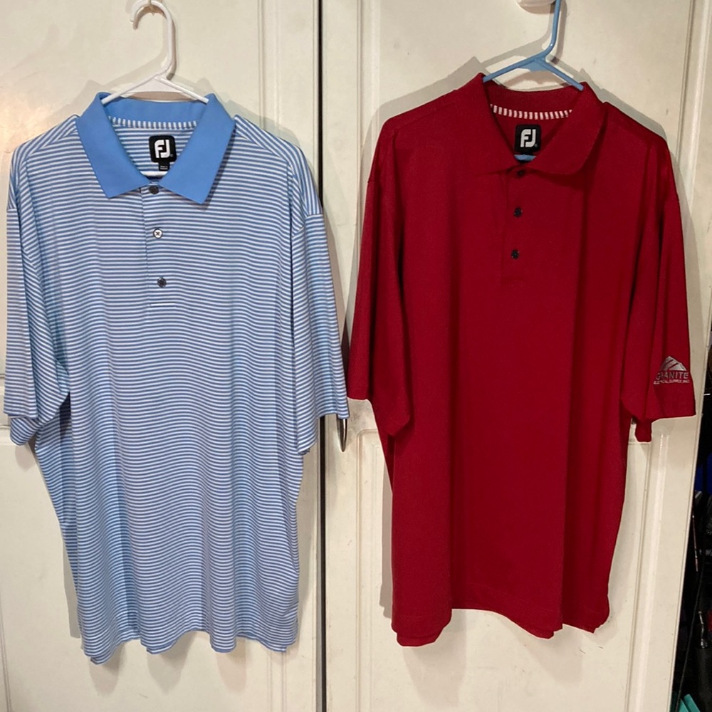 Lot of 2 - Footjoy Poly/Spandex Size XL Polos. Both are in FLAWLESS condition